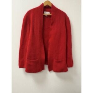 VTG Side Effects Red Lambswool/Angora Rabbit Hair Blend Cardigan Sweater, Size M